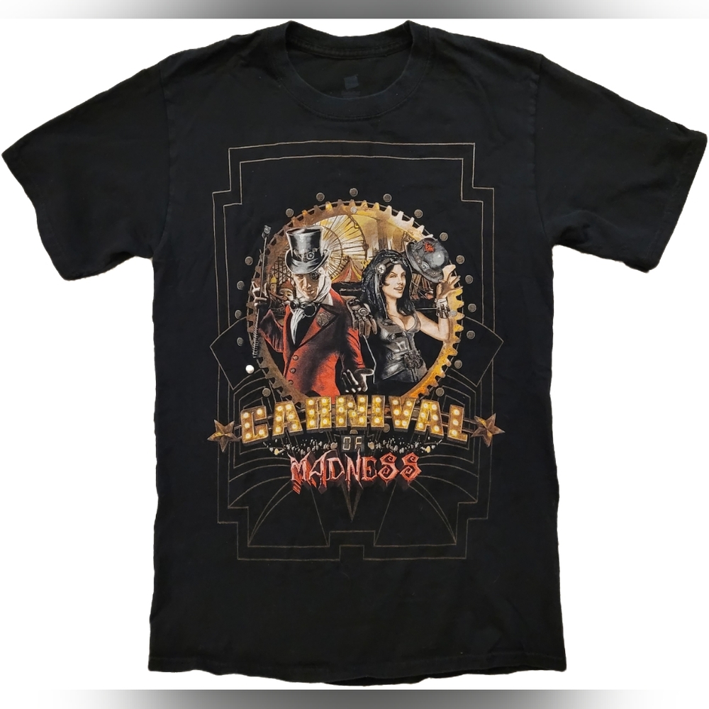 Carnival Of Madness Unisex Concert Tour Black Cotton Crew T-Shirt - Small - GUC